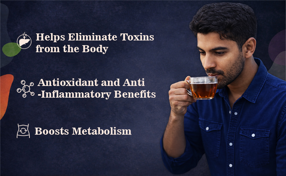 The Tiny Secret- Detox Brew | Enhances Energy Level | Helps Control Appetite and Emotional Eating | Supports Natural Fat Burning | Reduces Bloating and Supports Microbiome | Honey ginger Flavour | 30 Sachet | Pack of 1