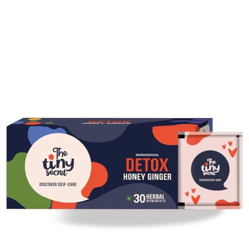 The Tiny Secret- Detox Brew | Enhances Energy Level | Helps Control Appetite and Emotional Eating | Supports Natural Fat Burning | Reduces Bloating and Supports Microbiome | Honey ginger Flavour | 30 Sachet | Pack of 1