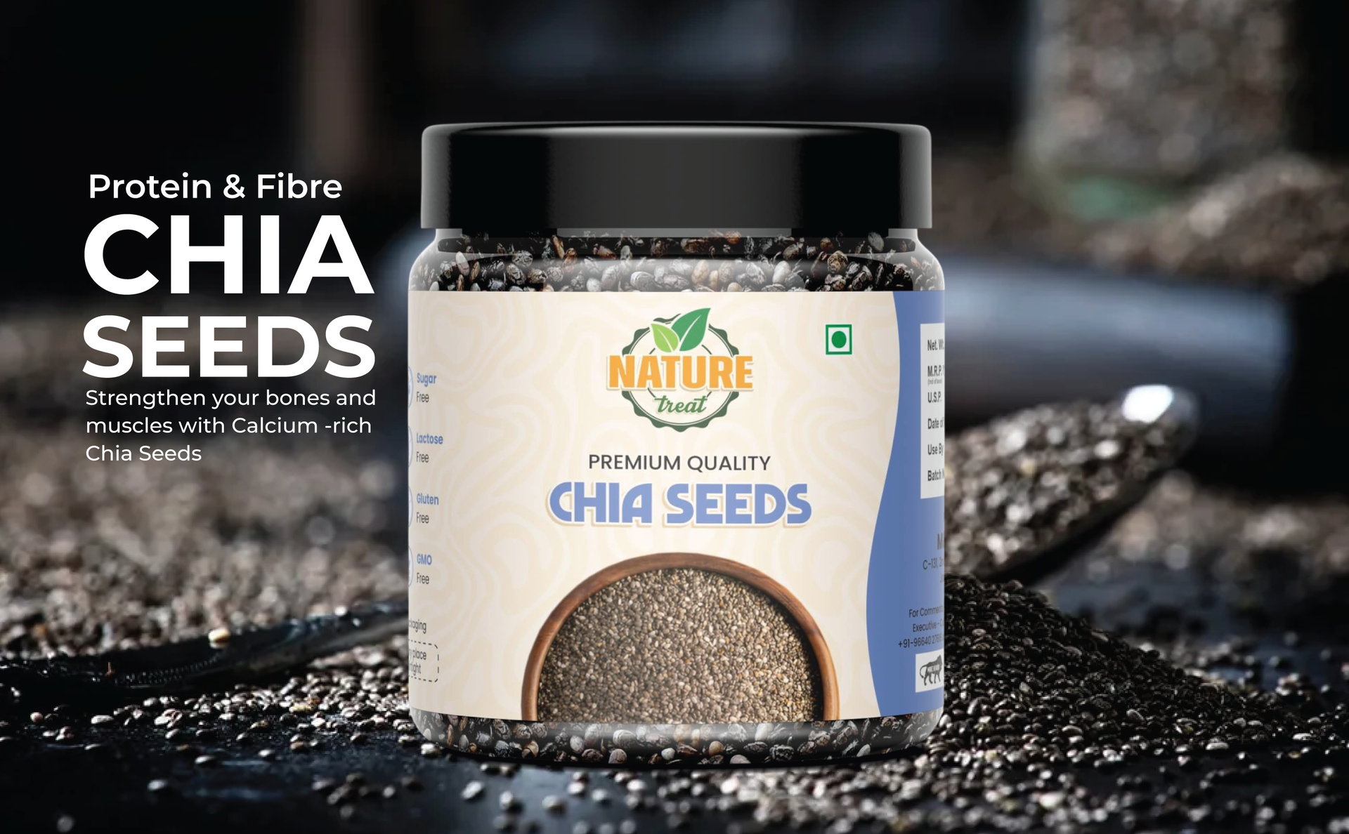 Nature Treat Chia Seeds | Best for Weight Management | Rich in Fibre and Calcuim | Good for Summer Hydration | Super Seeds for Smoothies, Oats & summer Drinks