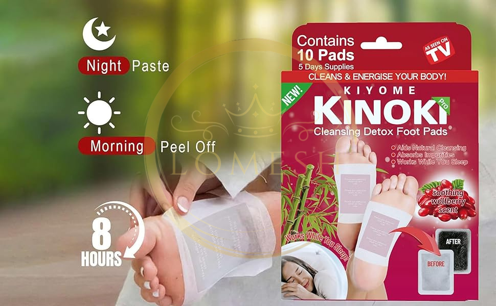 Detox Foot Patches, 10 Pads Deep Cleansing Foot Pads for Toxin Remover, Weight Loss, Pain Relief, Better Sleep, Blood Circulation & Detoxification, Natural Ingredients Wolfberry Kinoki Patch