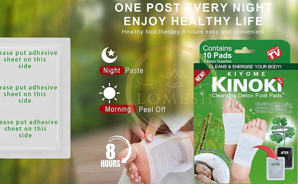 Detox Foot Patches for Cleansing Toxin Remover for Men & Women,10 Pads Deep Cleansing Detoxify Blood Circulation Foot Pad for Detox & Relaxation- Pain Relief, Stress Relief Sleep Patch