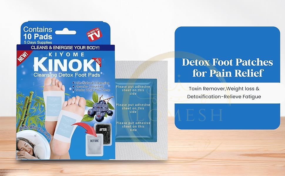 Detox Foot Patches for Remove Toxins,10 Pads Blueberry Deep Cleansing Foot Pad for Weight loss & Detoxification, Relieve Fatigue, Pain & Stress Relief Sleep feet Patch for Men & Women