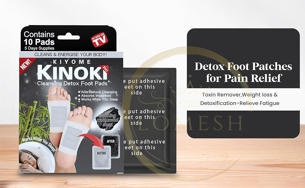Detox Foot patches for Cleansing Remove Toxins,10 Pads Charcoal Deep Cleansing Detoxify Blood Circulation Foot Pad,Stress & Pain Relief Sleep Patch for Men & Women,Weight loss & Detoxification