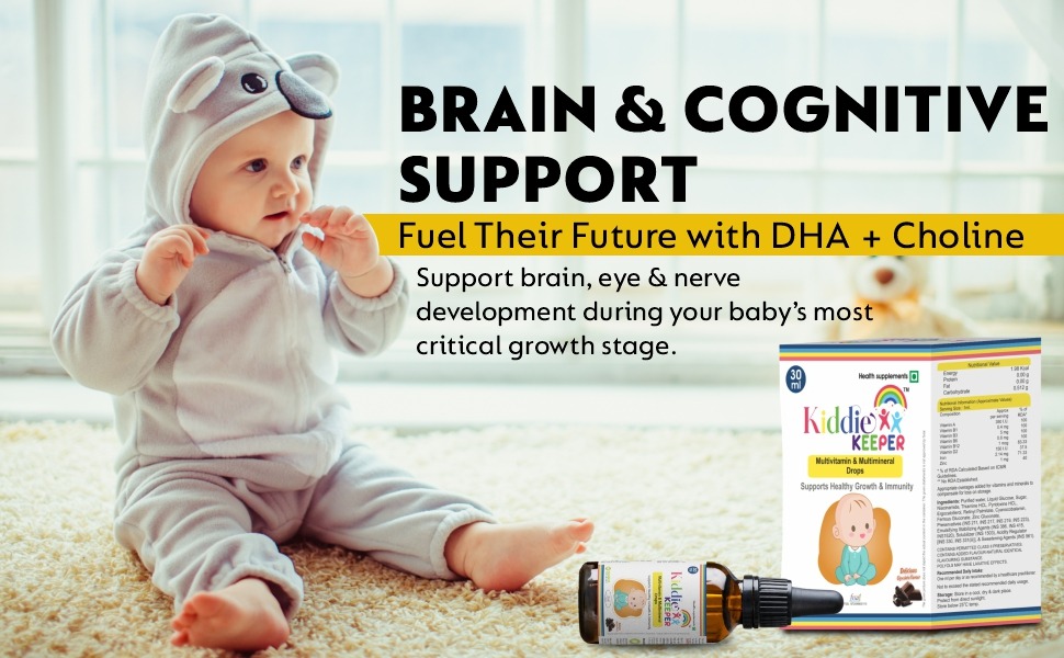 Multivitamin & Multimineral Drops for Infants | Supports Growth, Immunity & Development | Chocolate Flavour | FSSAI Approved | Baby Health Supplement | 30 Ml