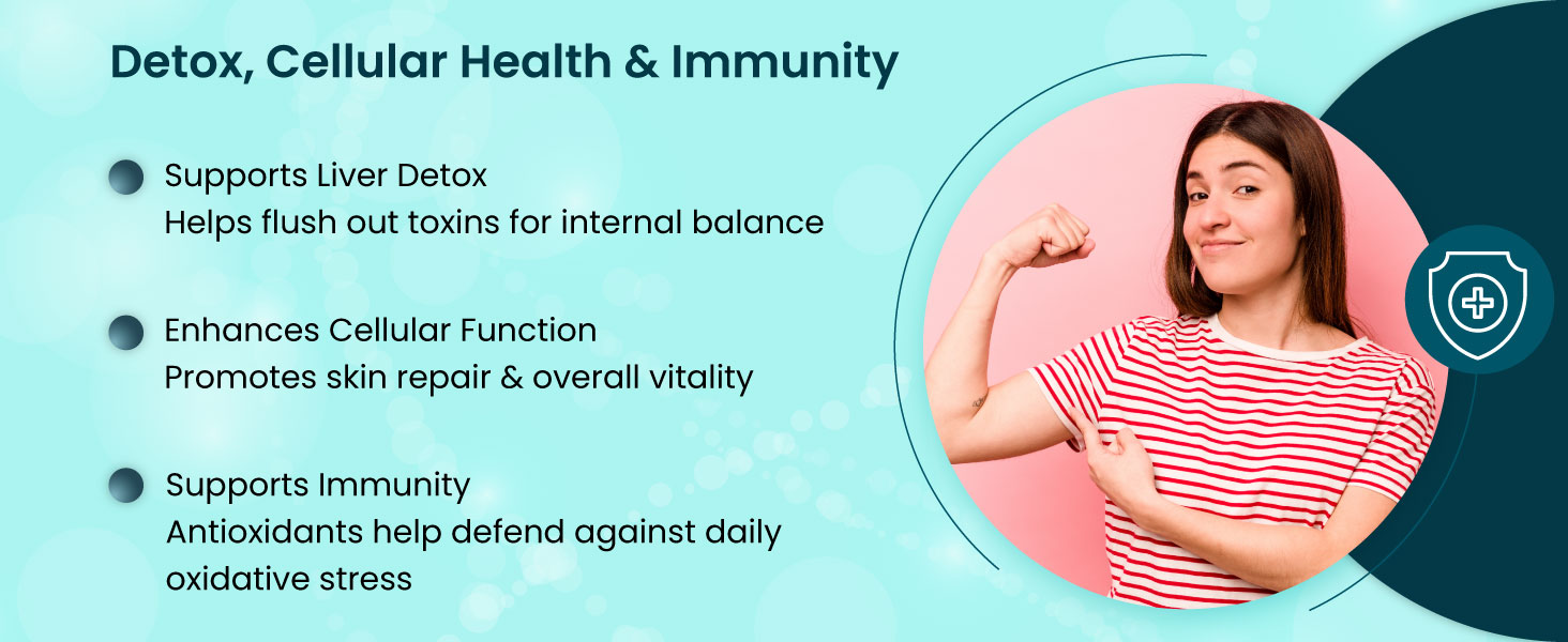 ZEROHARM L-Glutathione Reduced with Vitamin C, E & Biotin | Glutathione Capsules for Skin Whitening | Skin Glow, Pigmentation & Collagen Support for Men and Women | 1000mg per Serving | 60 Capsules