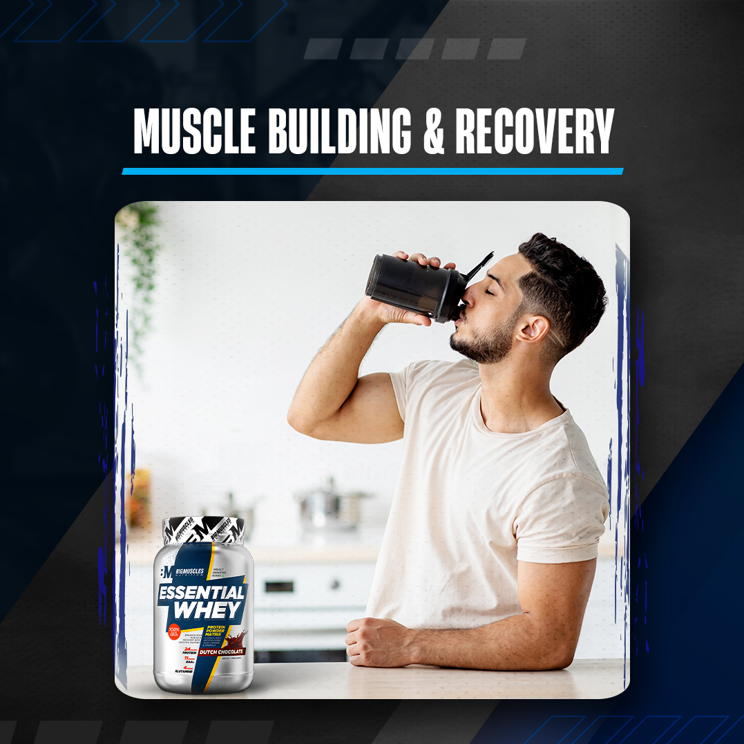 Bigmuscles Nutrition Essential Whey Protein 1Kilogram [Dutch Chocolate] | 24G Protein Per Serving & Real BCAA [50 Servings, Lemony] -100% Micronized Vegan, 5 Grams Of Amino Acids, Pack Of 1