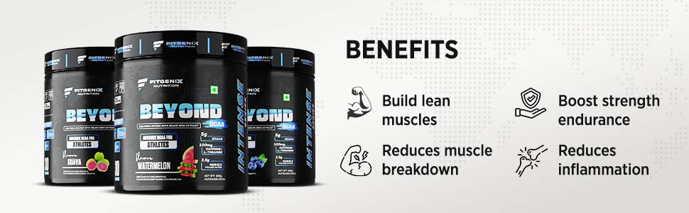 Beyond BCAA | Advance BCAA For Athletes | 300 gm | 30 Servings | 2500mg L-Leucine | 1250mg L-Isoleucine 1250mg L-Valine | 5000mg BCAAs 100mg Caffeine Build Lean Muscle (Blueberry)