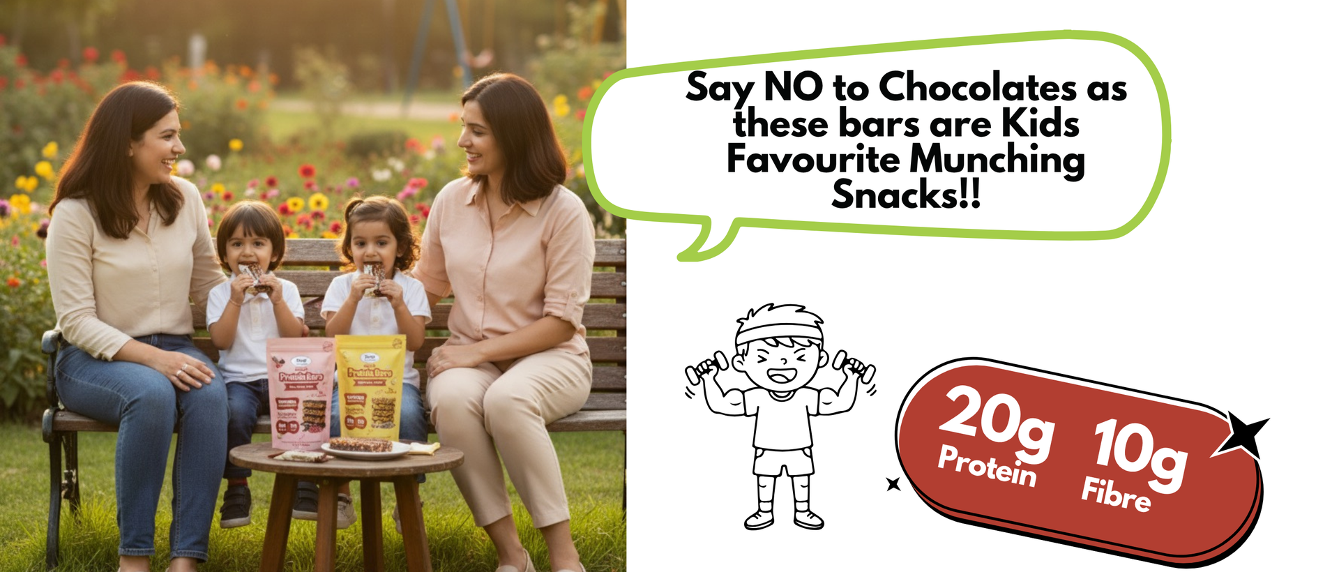 NIHKAN Ragi & Dates Protein Mini Bars | Gluten Free, Sugar-Free, Preservatives Free, Natural Ingredients Energy bar | 20g Protein Pack | 15 g x 7 bites