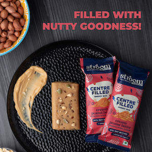 STROOM Asia's First Centre Filled Energy Bars | 6g Protein (8 Bars, 36 Grams Each) | Milk Chocolate Peanut Butter Bar | Nutrition Bars | Healthy Snack Diet I Honey Sweetened l Source of Fibre I No Artificial Preservatives l No Artificial Colors