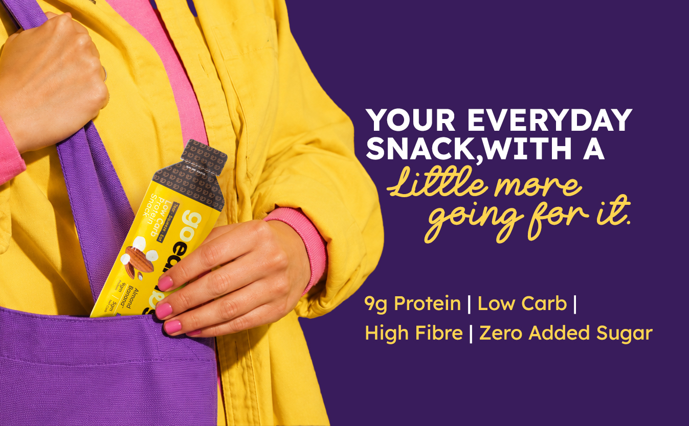 Goearnest Almond Banana Low Carb, High Protein Snack | 9g Protein, 5g Net Carbs | No Added Sugar, High Fibre, Gluten Free | 30g