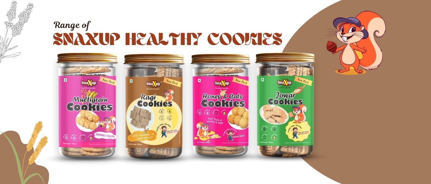 Snaxup Millets Ragi Protein Cookies | Whey Protein, Healthy Flax Seeds | Sugar Free Cookies Biscuits (250g, Ragi Cookies)