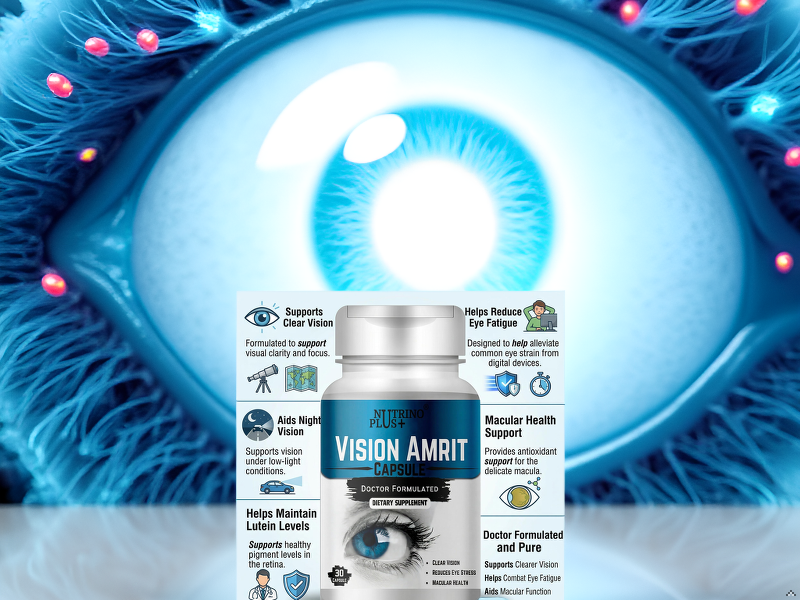 Vision Amrit Vision Support Capsules | Eye Supplement with Lutein, Zeaxanthin & Antioxidant Vitamins | Helps Support Eye Health & Digital Eye Comfort