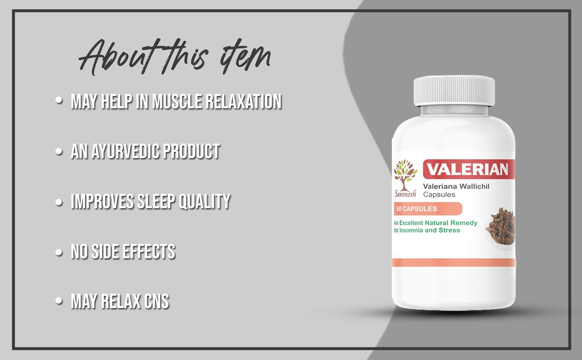 VALERIAN Root Capsules For Sleep, Stress and Anxiety Support | Improved Healthy Deep Sleep | 500mg TAGAR Extract (60 N)