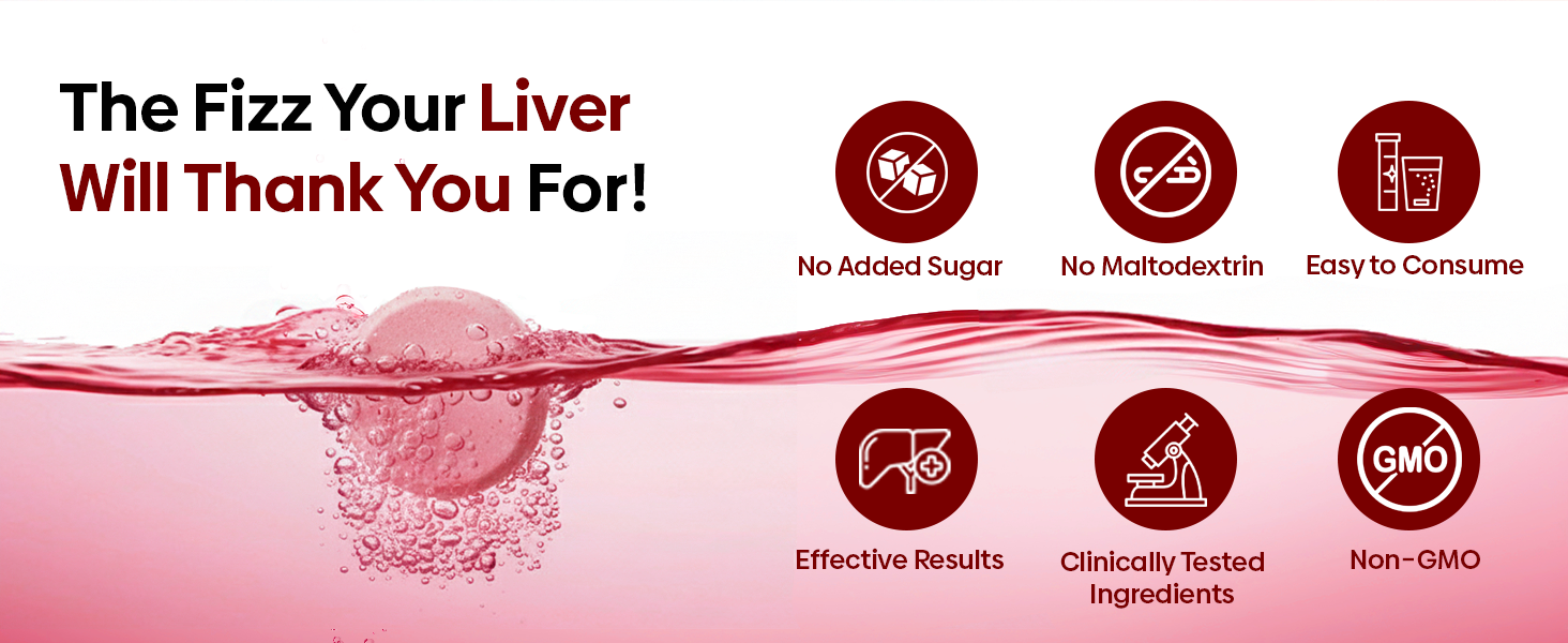 Muditam Ayurveda Liver Fix - Daily Liver Cleanser Drink 20 Tablets | Ideal For 10 Days | Milk Thistle Tablets in Effervescent form | Helps in Fatty Liver & Detox