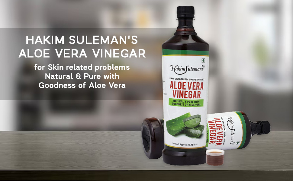 Hakim Suleman's Aloe Vera Vinegar – Organic, Natural Detox & Digestive Support, 100% Pure, Healthy Skin & Hair Care Supplement - 900 ml