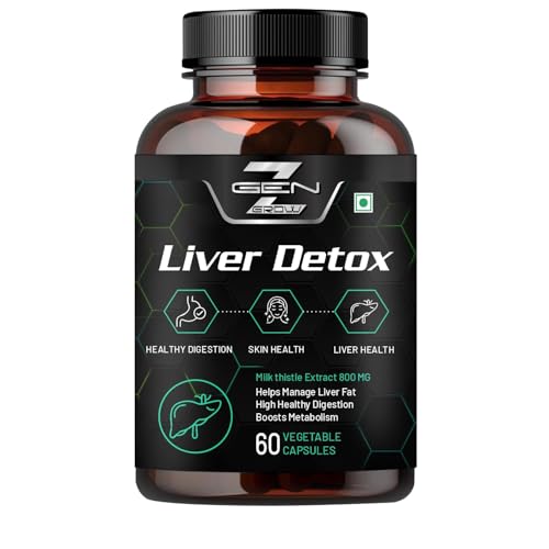 Liver Detox Supplement with Milk Thistle Extract 800mg (30:1) N-Acetyl Cysteine | Beetroot (beta Vulgaris) | Support Fatty Liver and helps Detoxification & Digestion|60 Vegetable Capsule