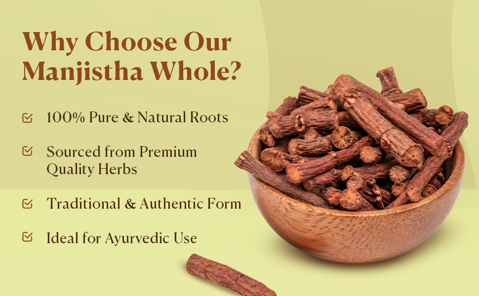 Manjistha Root 100g Pack of 1 | 100% Pure & Natural Manjistha Root | Naturally Processed Ayurvedic Herb | Premium Herbal Root for Wellness & Skincare Use | No Preservatives
