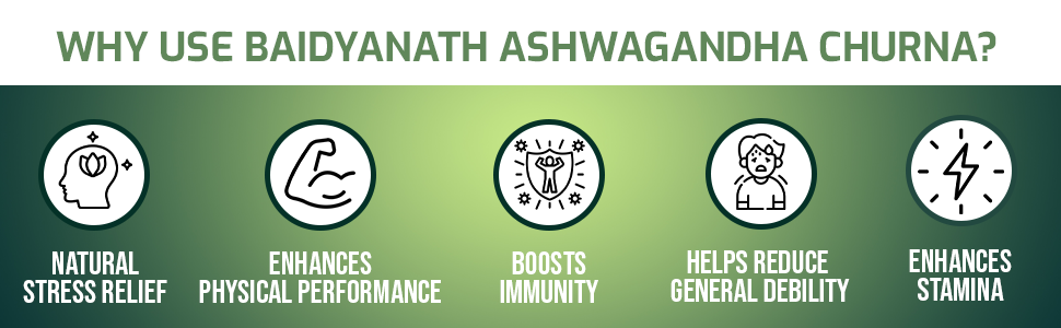 Baidyanath Ashwagandhadi Churna - Made with Ayurvedic Herbs to Combat General Debility - 100g (Pack of 2)