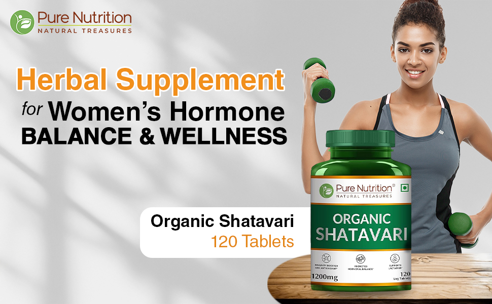 Pure Nutrition Organic Shatavari 120 Tablets | Shatavari Powder Herbal Supplement | Ayurvedic Women's Wellness Support | Supports Digestion, Immunity & Daily Vitality | Traditional Herbal Formula