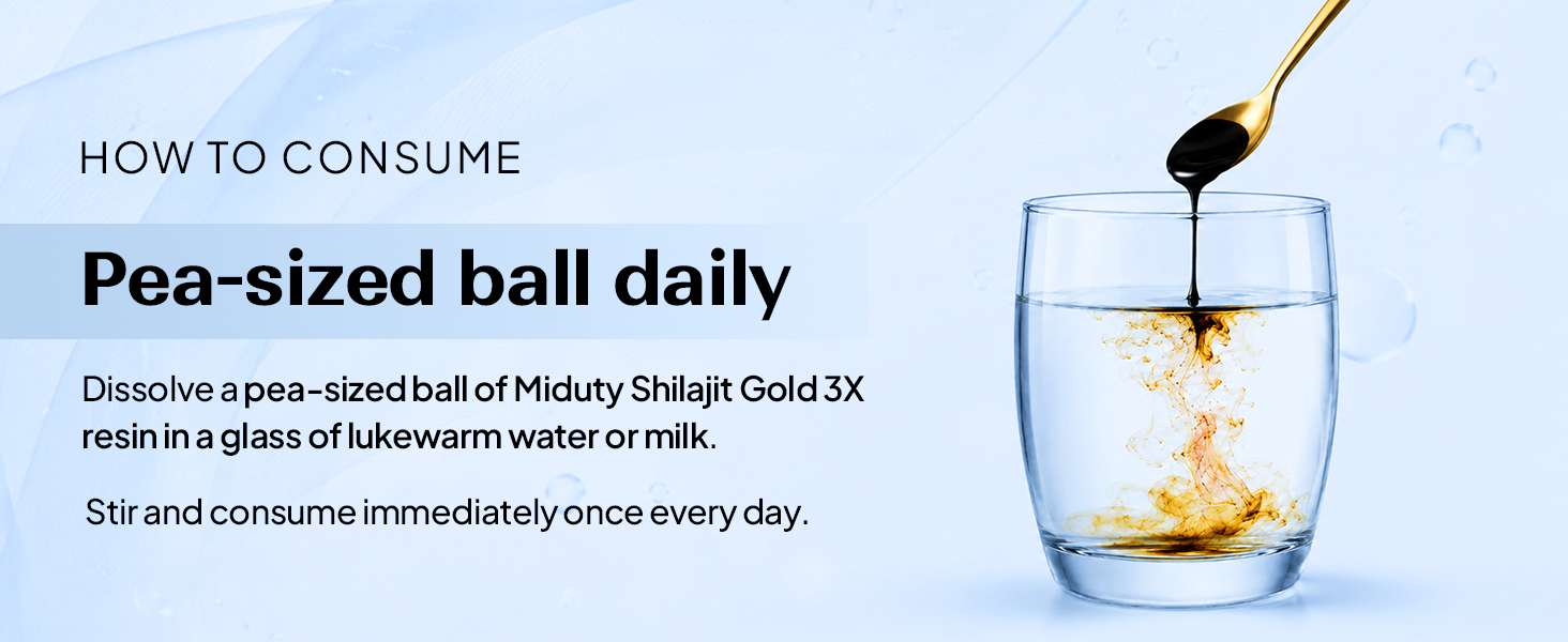 Miduty Shilajit Gold 3X Resin 500–1000mg Serving - Pure Himalayan Shilajit with Gold & Ashwagandha - 100% Ayurvedic - Coffee Free Formula - Lab Tested- 20 grams