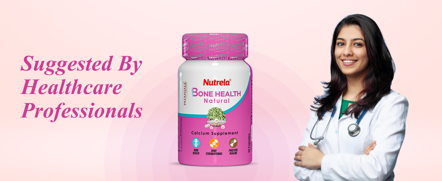 NUTRELA Bone Health Natural Calcium Supplement for Men & Women | Supports Bone Density, Joint Health, and Muscle Strength | Pack of 2