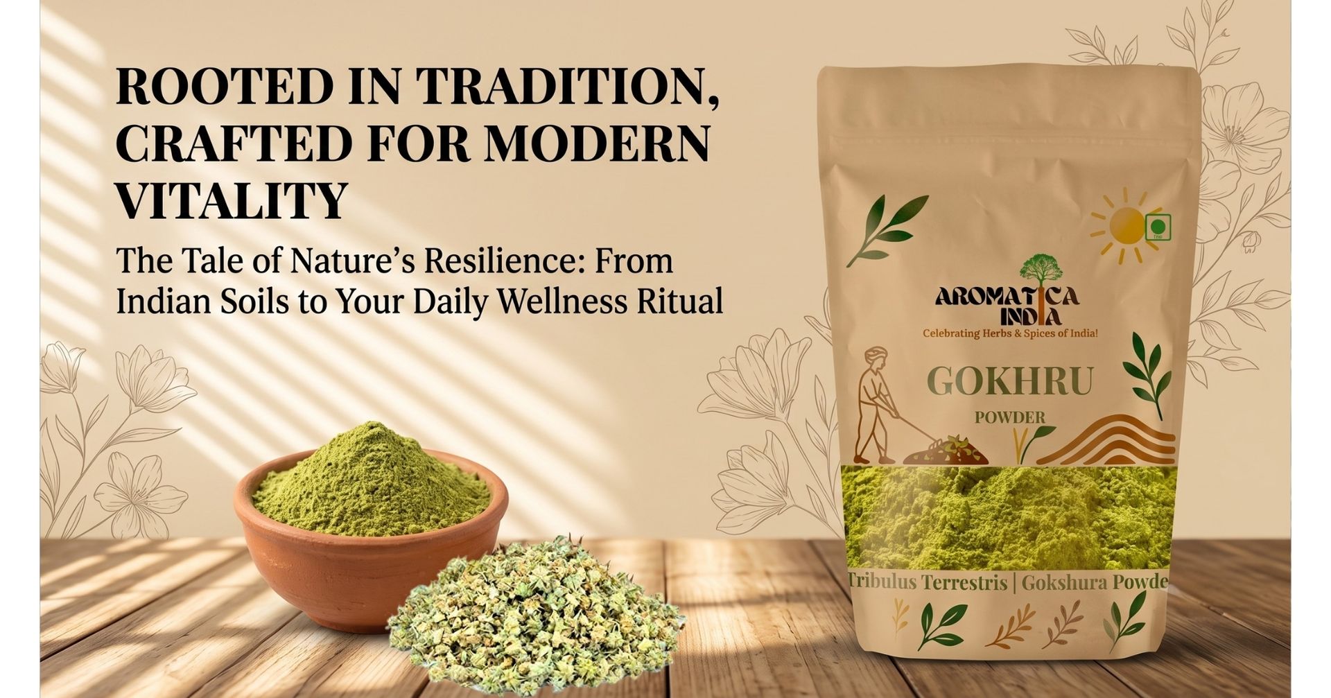 Organic Gokshura Powder Tribulus Terrestris for Men Women Kidney Health Vitality 1kg