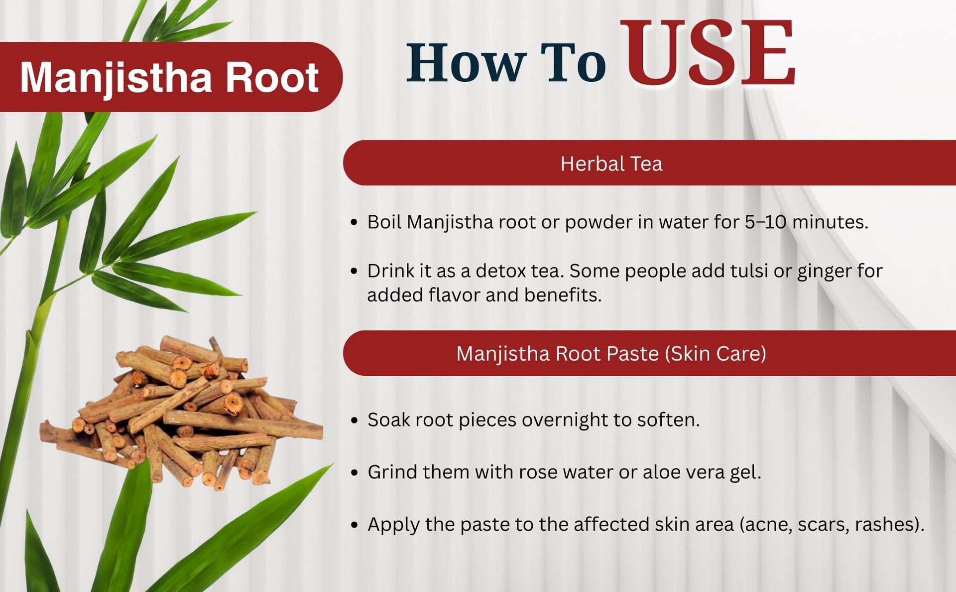 Brijbooti Organic Manjistha Root Sticks (100 gm) - Manjistha Stick Dried for Skin, Hair, Joint & Immune Support | Rubia Cordifolia | Indian Madder | FSSAI, GMP, ISO Certified