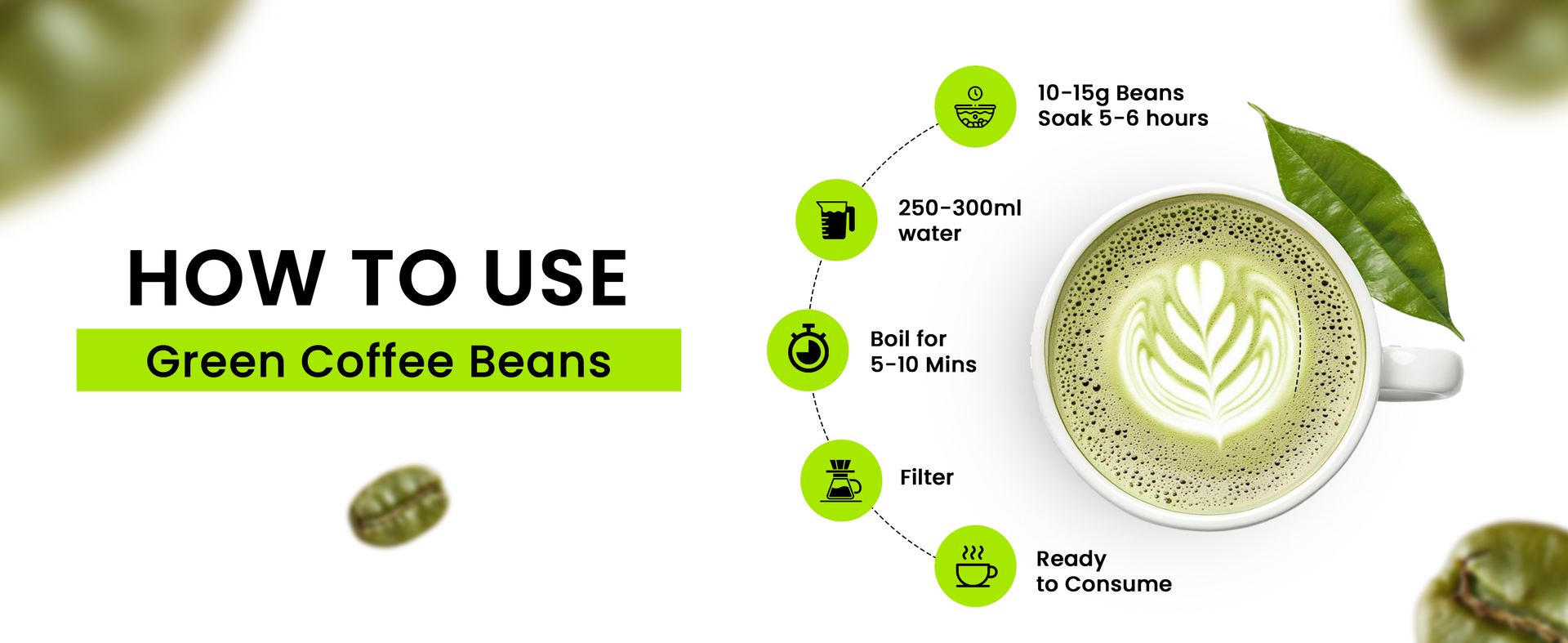 Brewsaga Unroasted Arabica Pure Green Coffee Beans Whole | Weight Management & Detox For Men & Women | Chlorogenic Acid for Natural Weight Loss | Body Detoxification Powder | 200g | Pack of 1