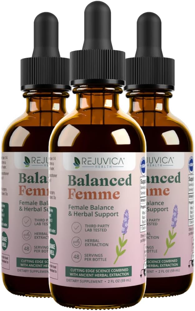 Rejuvica Health Balanced Femme - Menopause Support for Hot Flashes & Female Balance - Liquid Delivery for Better Absorption - Black Cohosh, Dong Quai, Vitex, Maca Root & More! 2