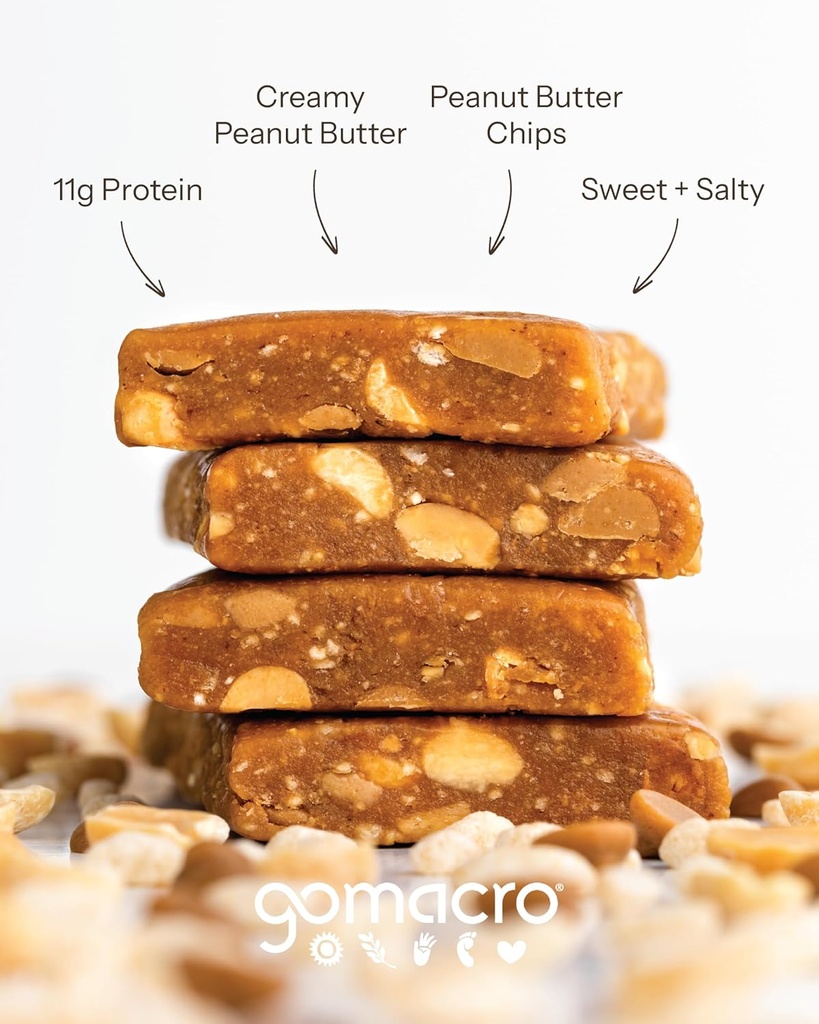 GoMacro MacroBar Organic Vegan Protein Bars - Peanut Butter (2.3 Ounce Bars, 12 Count) 5