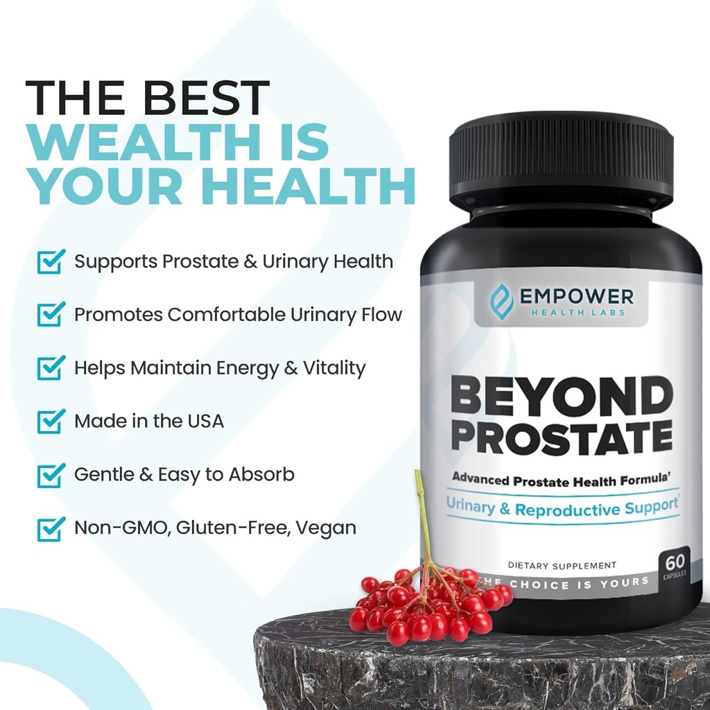 Empower Health Beyond Prostate Supplement – Prostate Health Support with Saw Palmetto, Zinc, Red Raspberry, and Stinging Nettle – Urinary and Prostate Wellness Complex – 60 Capsules 5