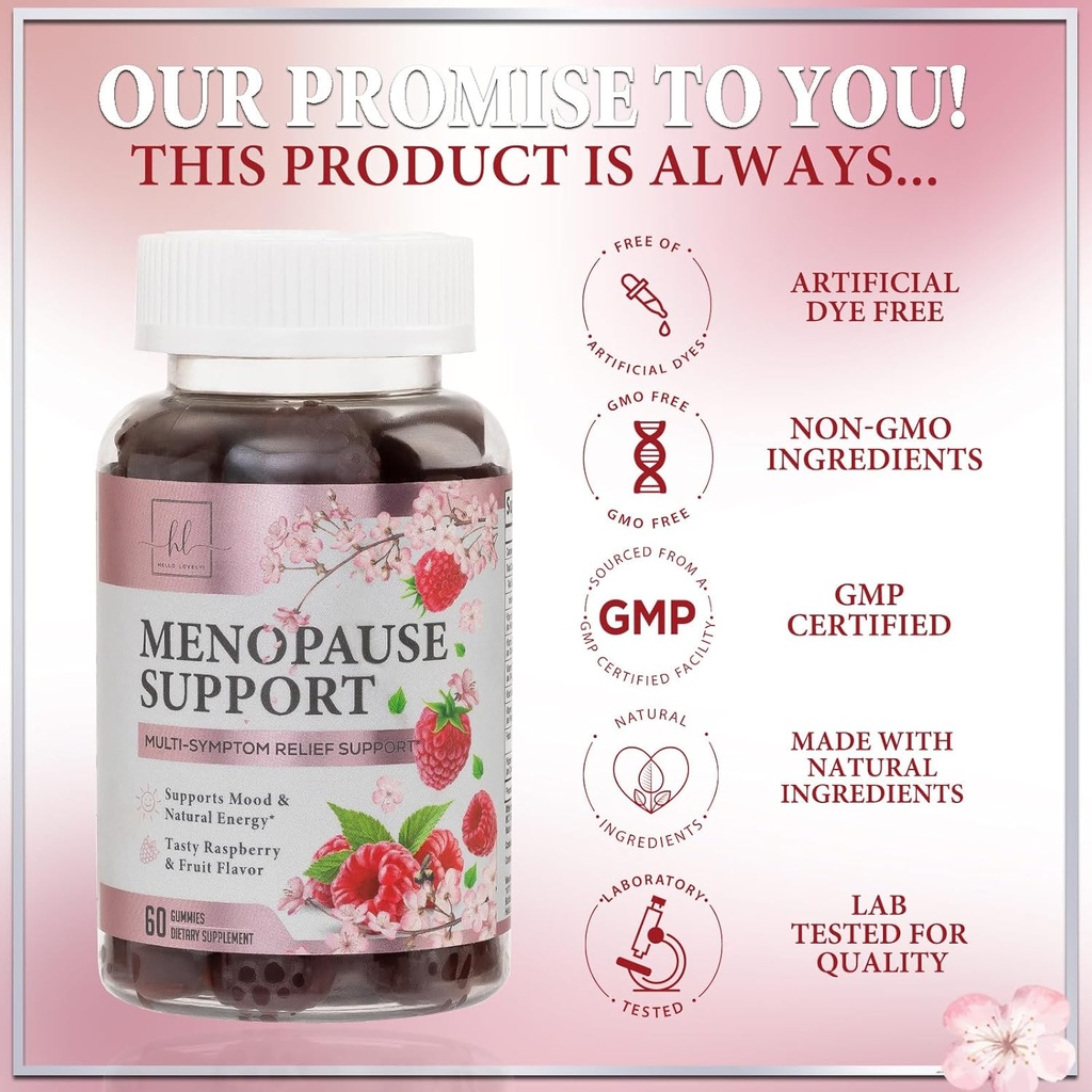 Menopause Supplements for Women Gummies - Menopause Relief Gummy, Complete Natural Mild Hot Flashes & Night Sweats Support, Multi-Benefit Support for Balance & Energy, Gluten-Free - 60 Gummies 5