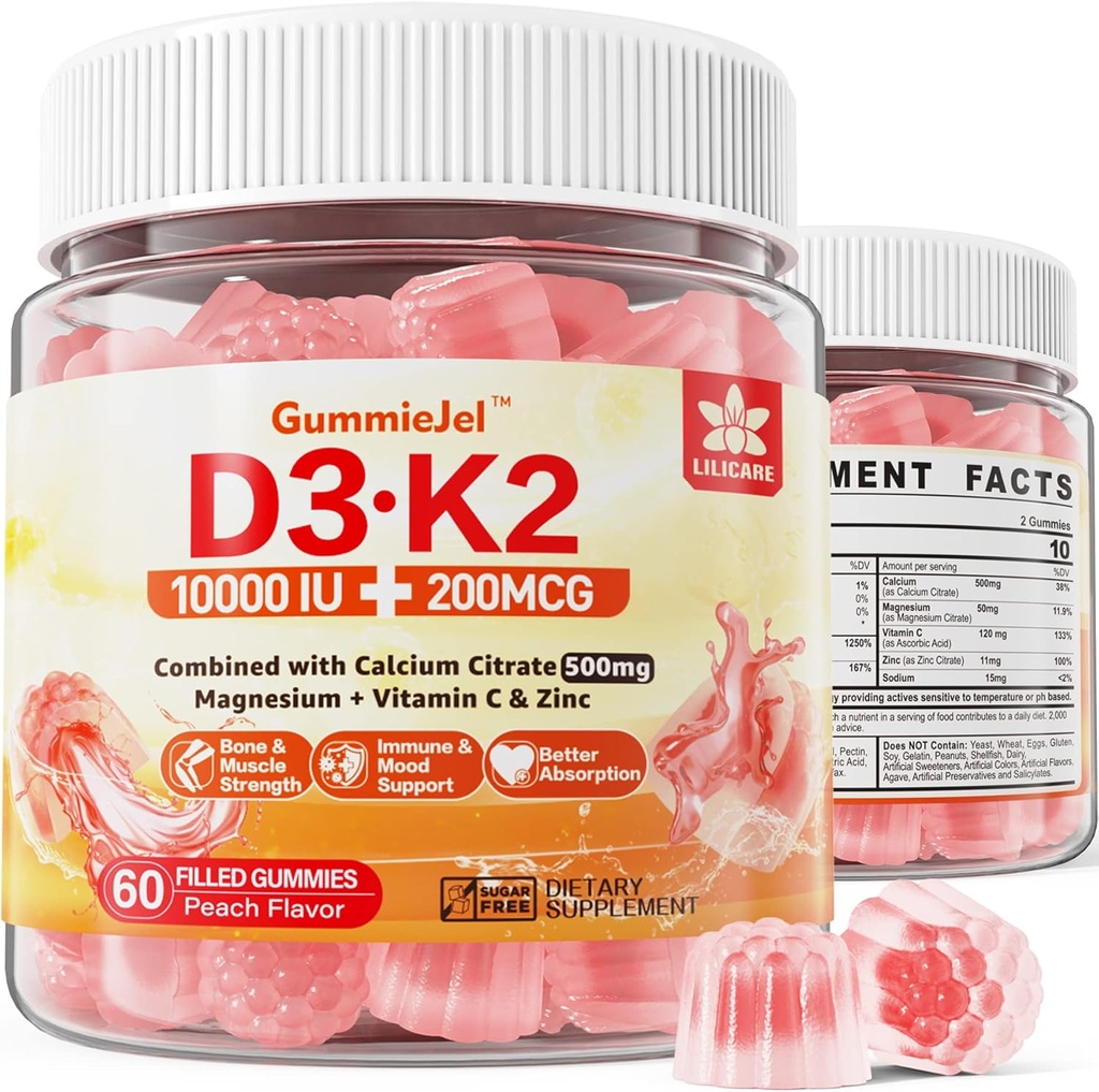Bundle: Vitamin D3 K2 Filled Gummies & Inositol Gummies Ideal 40:1 Ratio Myo & D-Chiro 3