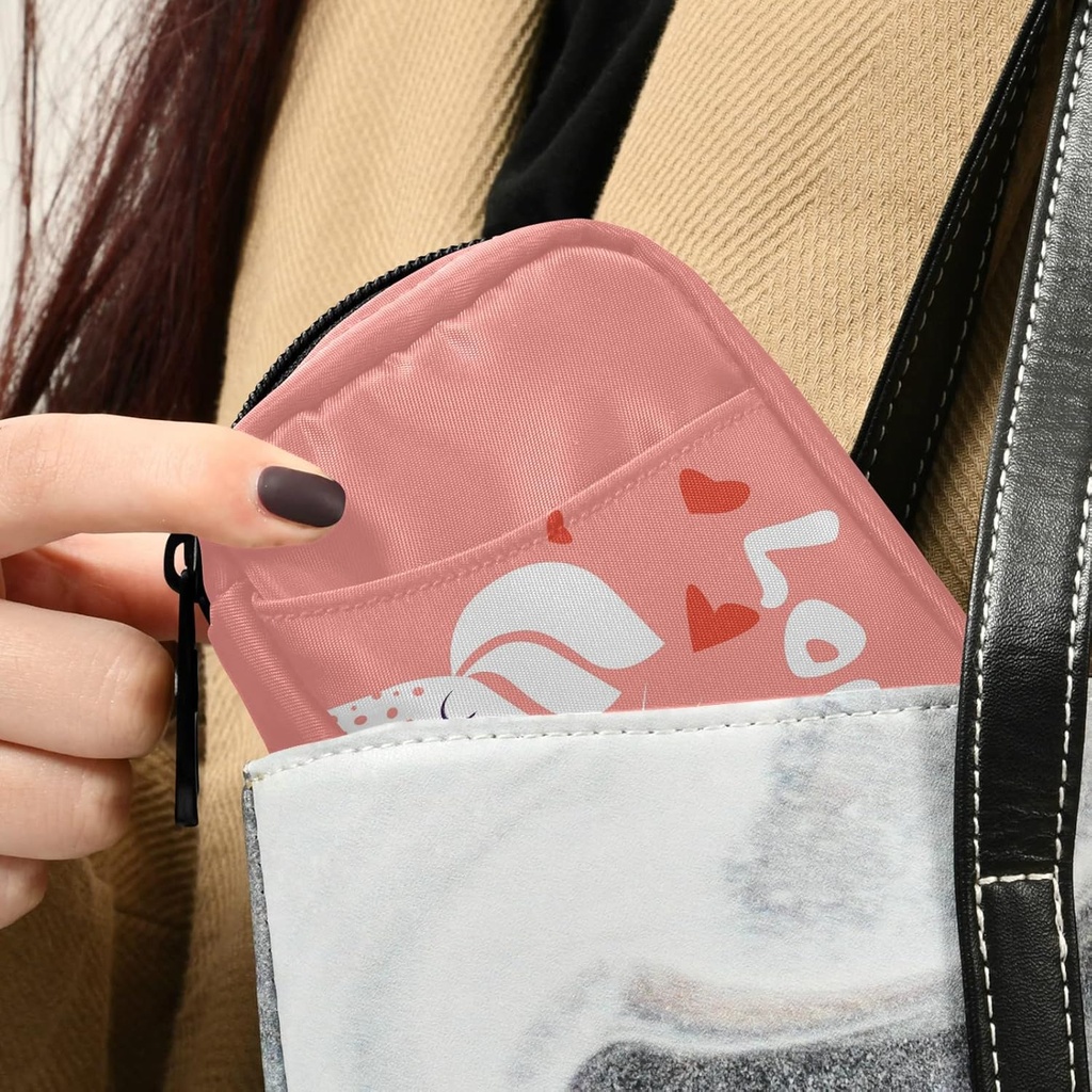 Dog and Cat in Love Pill Box 7 Day Pill Case Travel Pill Organizer Bag with Zipper Portable Weekly Case Compact Size for Vitamin Supplement Holder 6