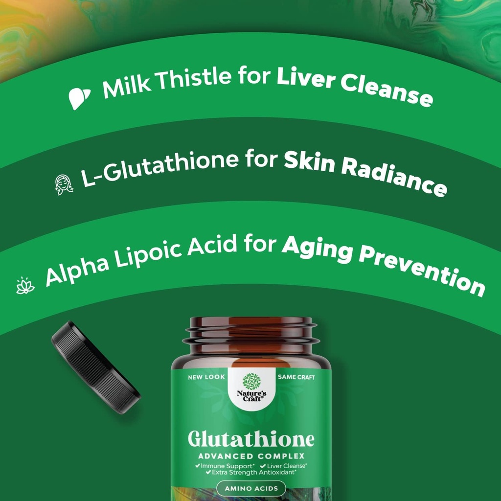 Skin Brightening Glutathione Supplement with Milk Thistle 1000mg - Glutathione Skin Whitening Capsules with Alpha Lipoic Acid for Liver Care, Energy Support & Immune Help - for Men & Women - 30 Count 5