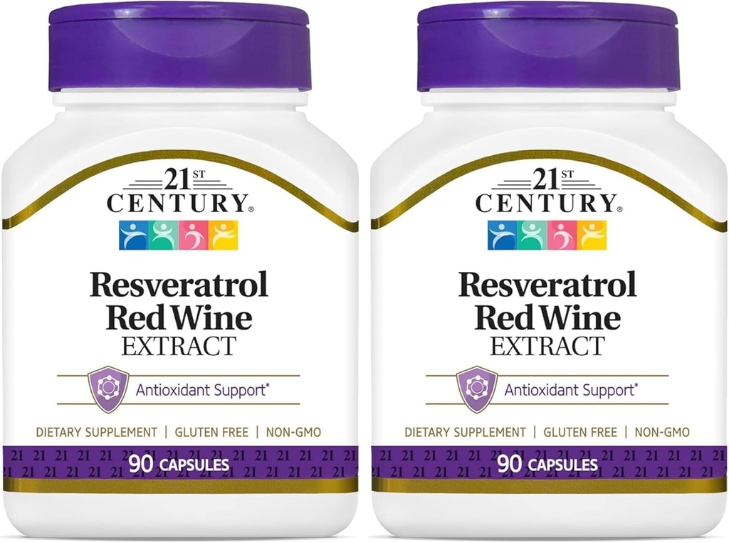 21st Century Resveratrol Red Wine Extract Capsules, 90Count (Pack of 2) 2