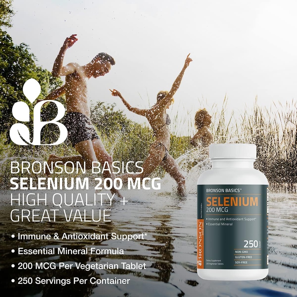 Bronson Selenium 200 mcg Immune & Antioxidant Support Essential Mineral, 250 Vegetarian Tablets 4