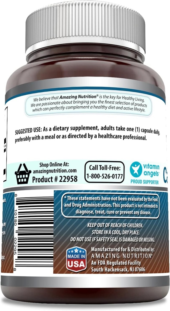 Amazing Formulas Calcium Pyruvate Supplement | 1500 Mg per Serving | Capsules | Non-GMO | Gluten-Free | Made in USA (120 Count, 1 Pack) 3