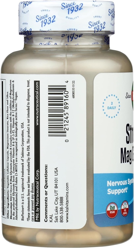 Kal Stress B Magnesium Glycinate 60 VegCap 5