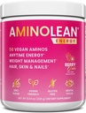 AminoLean Pre Workout Powder, Amino Energy with Natural Caffeine from Green Tea, Vegan BCAA Amino Acids, Cherry Lime (25 Serv) 2