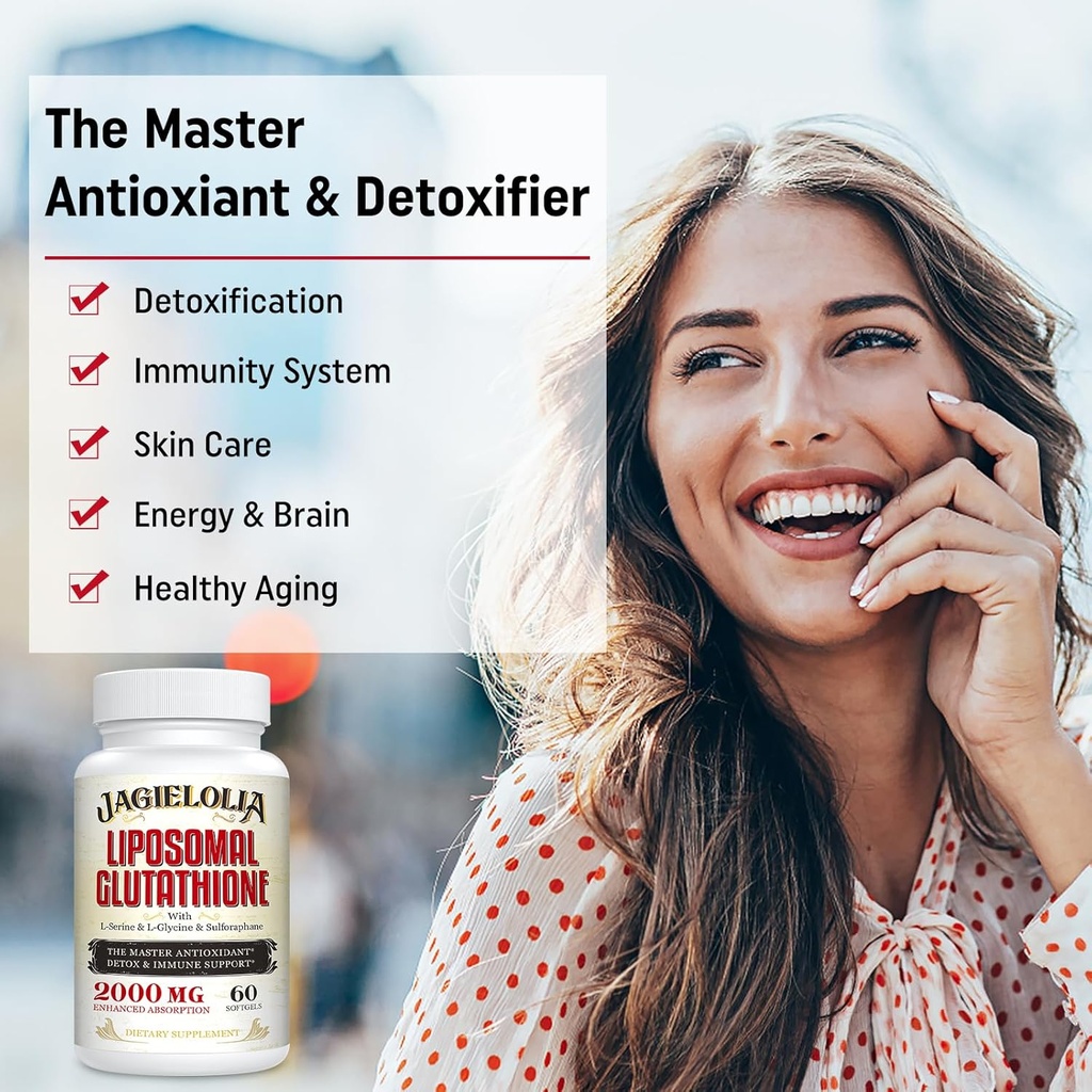 Liposomal Glutathione 2000 mg with L-Serine, L-Glycine & Sulforaphane – Active L-Glutathione Unique Formulation to Enhance Absorption - Master Antioxidant, Detoxifying & Immune | 240 Softgels 6