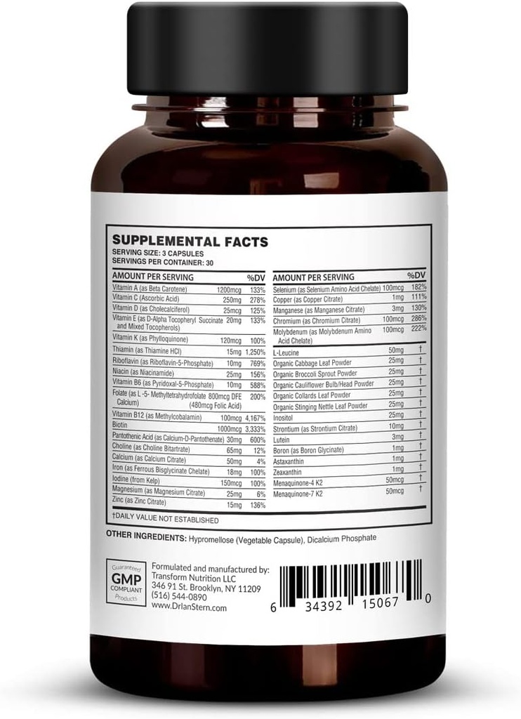 Women’s Essentials Comprehensive Daily Complete Multiple Vitamin, Mineral, and Organic Phytonutrients Complex by Dr. Ian Stern, (90 Capsules) 3