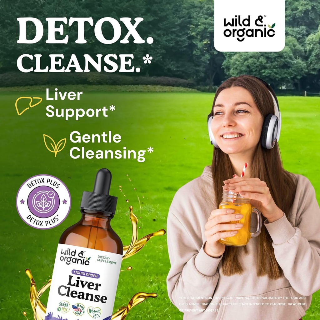 Wild & Organic Liver Cleanse Tincture 4 fl oz & Dandelion Root Tincture 4 fl oz 6