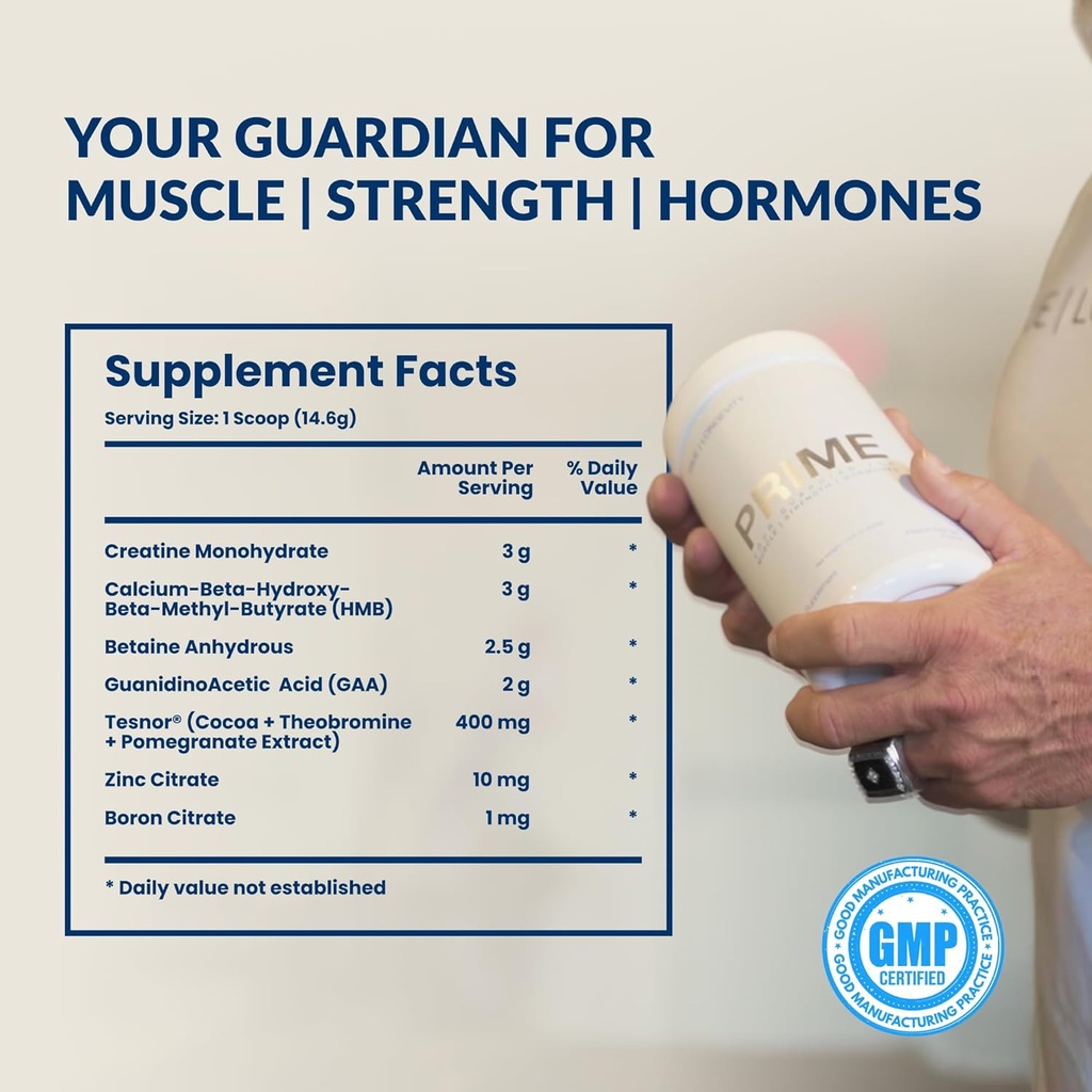 DRINK HRW Prime Men's Health Supplement - Enhance Muscle, Strength, Vitality - Scientifically Validated, Premium Ingredients - Boost Energy, Endurance with Creatine+ GAA - Peach Mango (30 Servings) 3