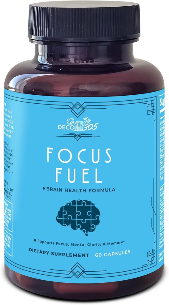 Focus Fuel Neuro Capsules: Boost Mental Clarity, Focus & Memory with DMAE, L-Glutamine & Essential Vitamins - 60 Capsules 2