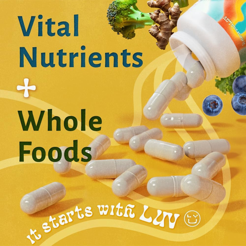 LUV Everyday™ Men's Multivitamin Men's Adult Formula Daily Nutritional Support with Iron Calcium KSM-66 Ashwaganda CoQ10 and Lycopene - Highly Bioavailable Non GMO Gluten Free Vegetarian - 60 Capsules 5