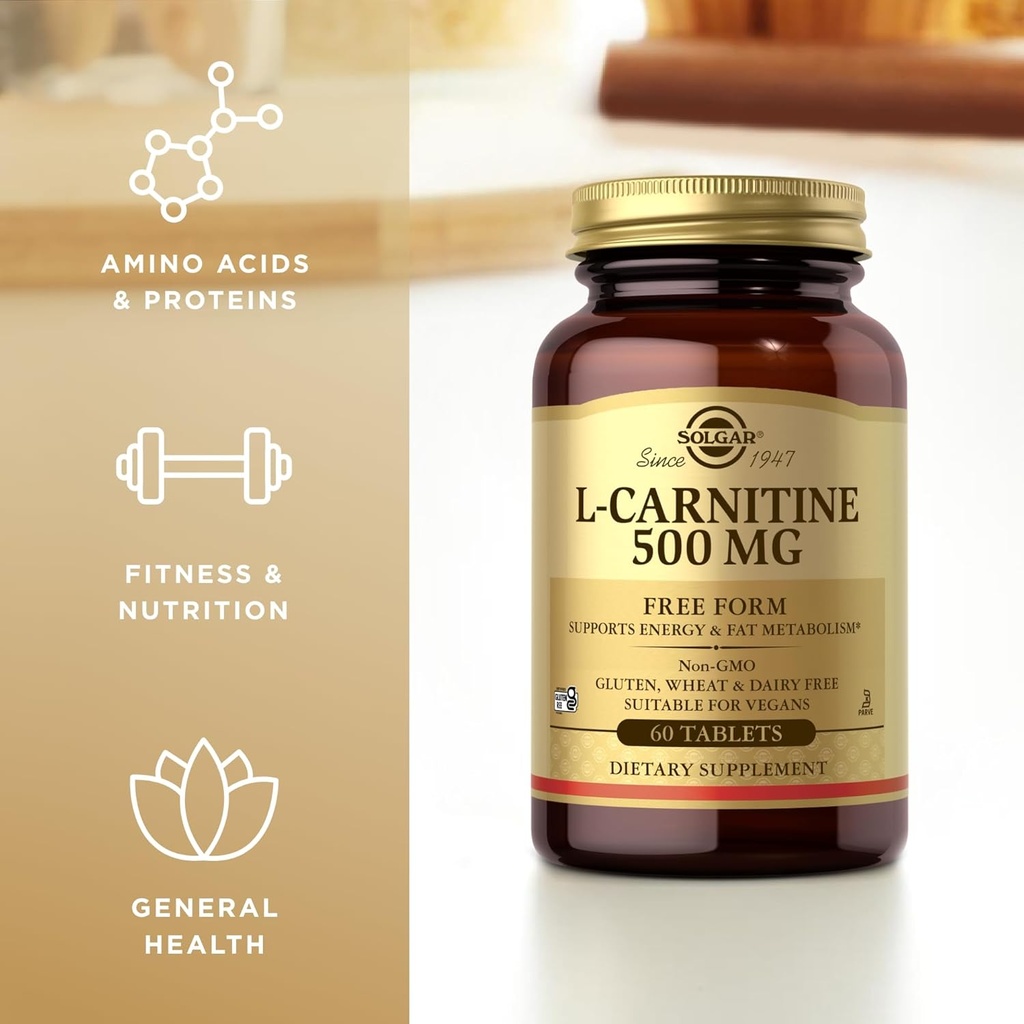 Solgar L-Carnitine 500 mg - 60 Tablets - Non-GMO, Vegan, Gluten Free, Dairy Free, Kosher - 30 Servings 4