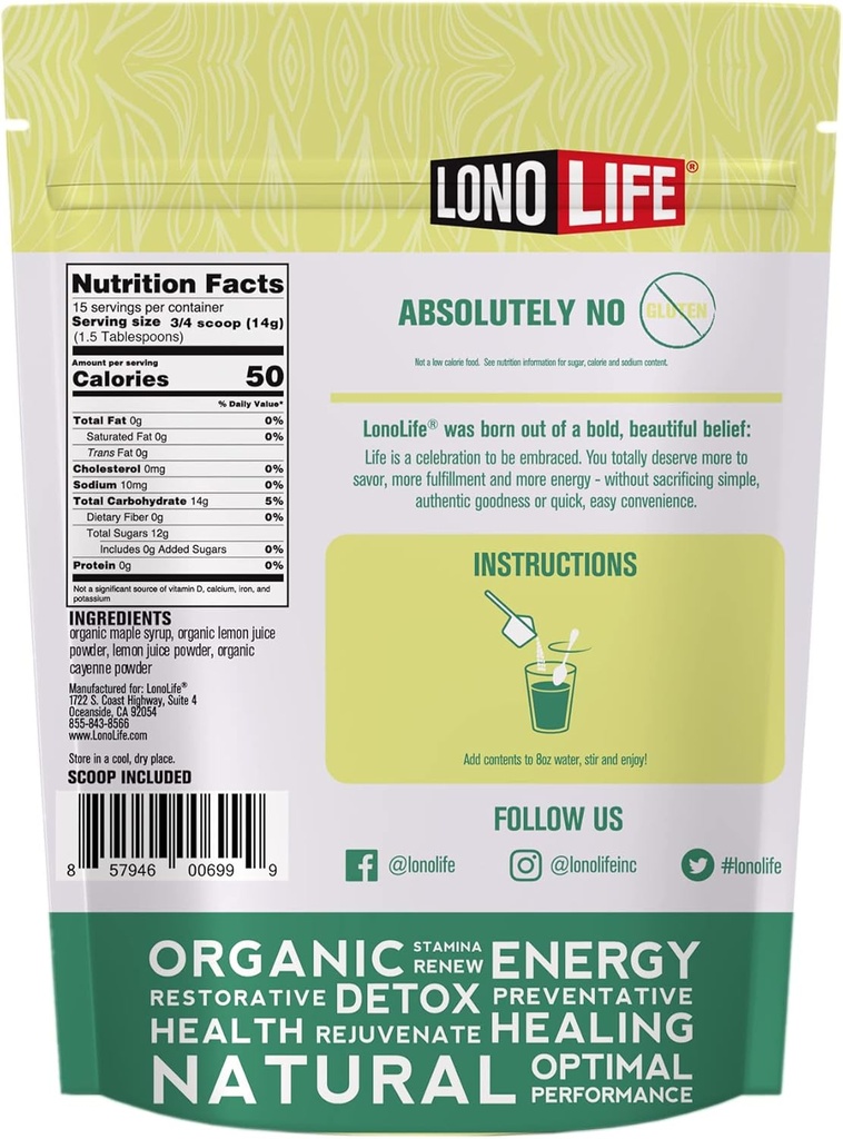 Cleanse Co- Master Cleanse Lemonade - Detox Lemonade Diet Powder - Organic, Gluten-Free - 8 oz Bulk Package- 15 Servings 3