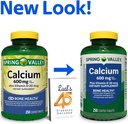 Spring Valley Calcium 600 mg Plus Vitamin D3, 250 Coated Tablets. Bone Health Support Supplement. 800 IU Vitamin D per Tablet Bundle with 45 Diabetes Decoded 3
