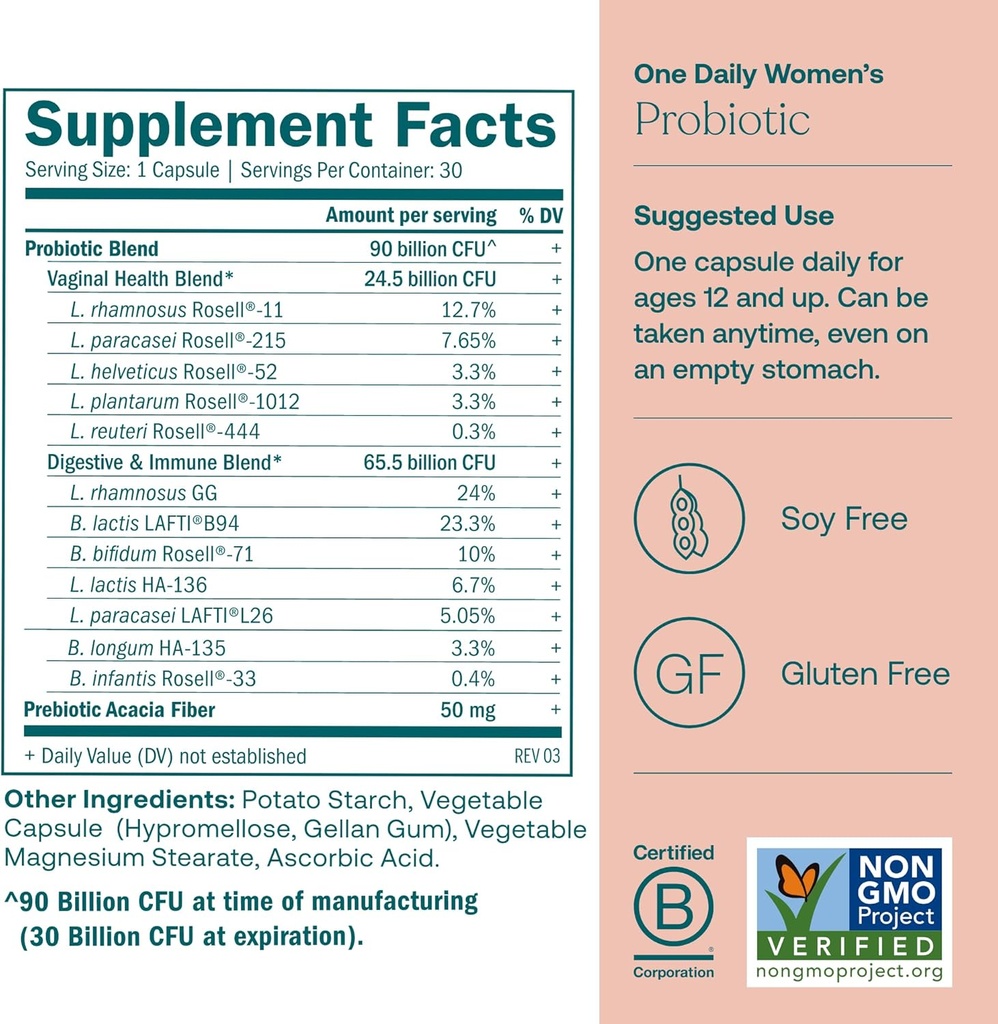 True Grace One Daily Women’s Multivitamin (30 Vegan Tablets) & One Daily Women’s Probiotic (30 Vegetarian Capsules) - Gluten Free, Soy Free, Organic - 30-Day Supply of Each 5